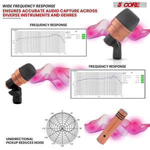 5 Core Conga Mic Snare Tom Microphone Drum Kit <b>Condenser</b> XLR Instrument Mics - Product Image 2
