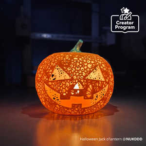 Classic <b>Carved</b> Pumpkin Lantern for Halloween Holiday Supplies - Product Image 2