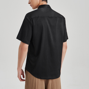 เสื้อเชิ้ตผู้ชายแขนยาวสำหรับใส่ทำงานผ้าคอตตอนผ้าทอลายทแยงแห้งเร็วป้องกันการเกิดรอยยับ - Product Image 4