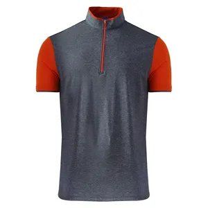 Bestseller Herren halbreißverschluss-T-Shirt Bio-Baumwolle einfarbiges Shirt individueller runder Kragen einfarbiges Sport Fitness-T-Shirt