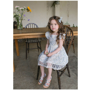 Abito Estivo 2024 per Bambine, Design Coreano con Maniche a Sbuffo e Motivi Floreali, Vestito in Cotone per Bambine da 2 a 10 Anni - Product Image 5
