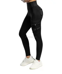 Womens High Waist Yoga Pants Tummy Control Workout Running Cargo Pocket  Leggings