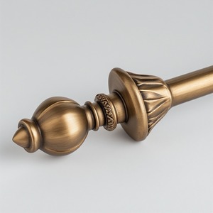 Golden Heritage Single Aluminum <b>Curtain</b> <b>Pole</b> with Artistic Finials Modern Design Durable Build and Luxury - Product Image 6