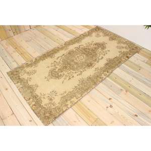 Tapis turc 3,8x7,2 pieds, tapis en laine vintage à motifs floraux marron - Product Image 1
