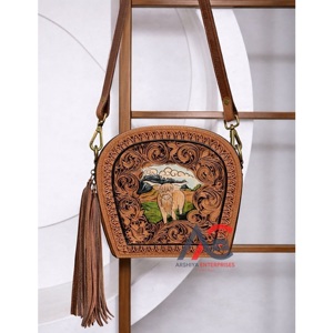 Nouveauté Sac bandoulière en cuir travaillé à la main Gypsy Boho Dernier créateur Fait main Style occidental Couleur marron Sacs multi-usages - Product Image 1