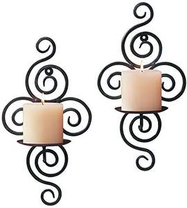 Bougeoir en métal mural forgé à la main Intérieurs de maison élégants Idées de décoration de Noël pour les dîners aux chandelles - Product Image 3