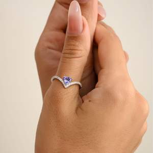 100% Naturel Tanzanite Diamant Chevron Anneau 14k Solide Or Blanc Unique À La Mode Belle Conception À La Main Bijoux En Gros - Product Image 6