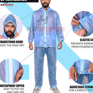 Ensemble imperméable et pantalon haut pour hommes Logo personnalisé Respirant Séchage rapide Conception imperméable Long Nouveaux modèles Imperméable pour les voyages Vente en gros - Product Image 3