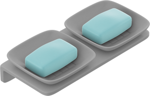 Support mural double pour porte-savon carré, en acier inoxydable, résistant à la rouille, pour salle de bain, douche, cuisine, économiseur de savon - Product Image 2