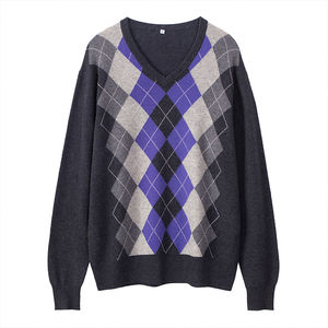 Wholesale Custom Made Men <b>Argyle</b> <b>Sweater</b> and Winter <b>Sweater</b> Round Neck Fashionable Warm and Slim Fit Pullover Stylish <b>Sweater</b> - Product Image 1