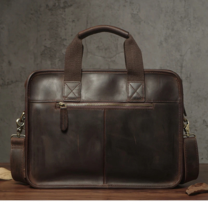 Classic Genuine Leather Laptop Messenger with Crossbody Strap Portable Design and Dual Front Pockets <b>for</b> Office Use - Product Image 2