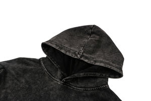 Sweat à capuche vintage délavé avec logo personnalisé pour hommes 100% coton Col à capuche Techniques de lavage à l'acide Brodé de haute qualité - Product Image 5