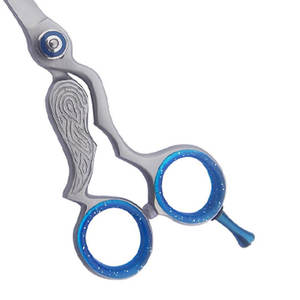 Tijeras profesionales de peluquero con mango de elefante 9CR de 7 pulgadas, hoja de acero inoxidable con acabado pulido personalizable - Product Image 3