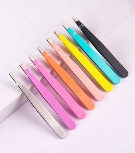 Ensemble de pinces à sourcils professionnelles en acier inoxydable pointe oblique conception pointue droite pour l'épilation - Product Image 5