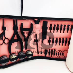 ชุดอุปกรณ์ต่อผมสีชมพูอ่อน HOOPER COMPANY รุ่นใหม่ล่าสุด กรรไกร ที่ติดเทป คีม แหวนสแตนเลสสีดำ สำหรับใช้งานเชิงพาณิชย์ - Product Image 2