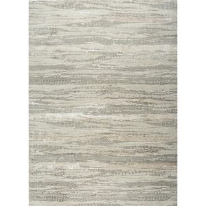 Alfombra Rectangular Kavi Gris y Negra, Tejida a Mano con Lana y Seda de Bambú, Diseño Teoría del Caos, Estilo Boho, para el Hogar o Pasillo, Modelo Esk-433 - Product Image 1