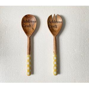 Ensemble de service à salade à long manche en bois d'acacia avec logo personnalisé cuillère décorative en bois fourchette outils de cuisine et de salade écologiques ustensiles de cuisine - Product Image 6