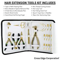 Kit d'outils d'extension de cheveux en gros pince de pressage à mâchoire plate ciseaux de coupe pinces coupeur de kératine aiguilles à tisser pince de fermeture