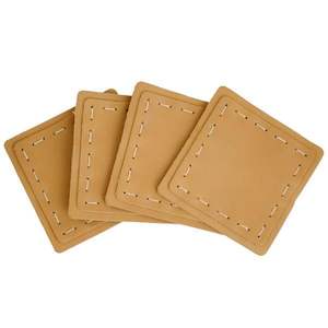 Premium Quality Home Decorative Custom Leather Logo Square Real Leather <b>Drink</b> <b>Coaster</b> Best Price India Manufacture - Product Image 6