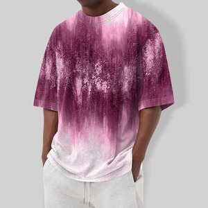 Tendencia personalizada Drop Shoulder Street-Wear Nuevas camisas lavadas con ácido de algodón degradado de 280 gramos para hombres - Product Image 1