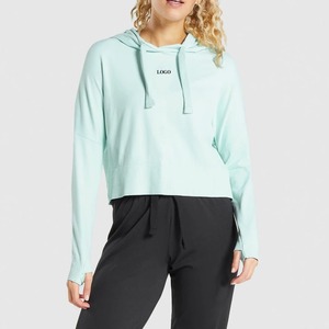 Haute qualité en gros surdimensionné femmes sweats à capuche goutte épaule 100% coton à manches longues impression personnalisée lettres sweats à capuche pour les femmes - Product Image 1