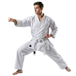 Uniforme d'arts martiaux mixtes unisexe 100% coton blanc coupe régulière adulte tissu léger 400g - Product Image 2