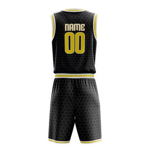 Uniformes de basketball pour hommes de qualité supérieure, séchage rapide, 100% polyester, design personnalisé, respirant, appliqué, transfert thermique, sport - Product Image 3