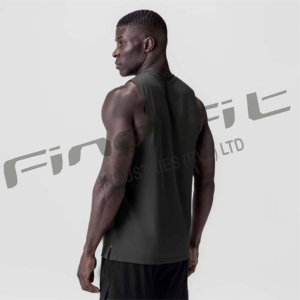 Custom Logo Men's <b>Black</b> Plus Size Tank Top Breathable Bamboo Gym Fitness <b>Vest</b> Casual Sleeveless Workout Athletic Tee for - Product Image 2