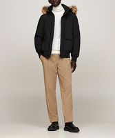 Veste d'hiver classique en duvet d'oie de luxe pour homme, personnalisée, avec capuche en fourrure, Canada