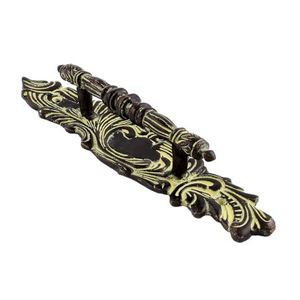 Poignée d'armoire en vrac à la main en laiton Floral gravé patine Design vente en gros commode Lot Vintage tiroir armoire porte tirer - Product Image 2