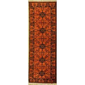 Tapis afghan noué à la main, unique en son genre, 10'5 x 2'9 Afg13 - Product Image 1