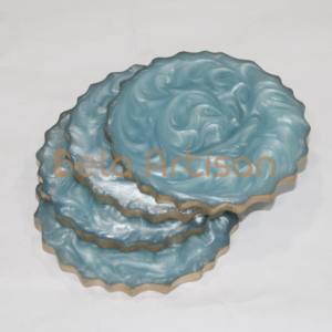 Juego de posavasos de resina ovalada personalizada ecológica de alta calidad Reversible para planificadores de eventos y proveedores con fines promocionales - Product Image 1