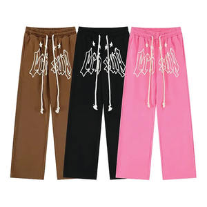 Pantalones de chándal apilados para hombre con logotipo personalizado, pantalones de chándal acampanados con estampado 3D antiarrugas de calle, pantalones de chándal Acampanados para hombre - Product Image 5