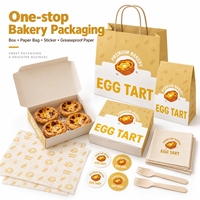 Boîte d'emballage pour tartelettes aux œufs en papier écologique personnalisée, boîte d'emballage pour pâtisserie en carton alimentaire avec fenêtre