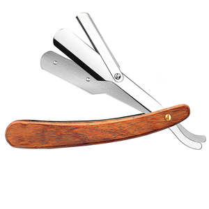 Navajas de Afeitar Rectas Manuales de Acero Inoxidable de Alta Calidad para Hombre, Mango de Madera, Herramienta de Belleza para Barbería - Product Image 4