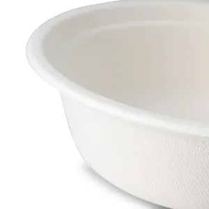 500Ml Clean Handling And Quick To Set Up Round White Sugarcane Salad Bowls Fruit Light Meal Trays - 600 pcs/carton - Product Image 4