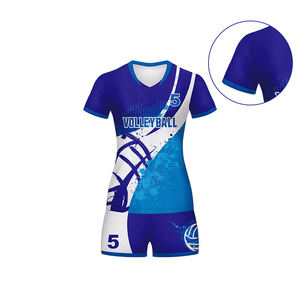 Nuevo estilo logotipo impreso personalizado 100% poliéster conjuntos de uniformes de voleibol de secado rápido tela cómoda de alta calidad Unisex - Product Image 3