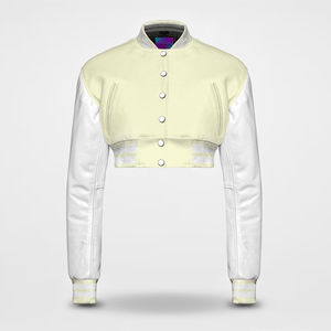 Vestes universitaires courtes pour femmes personnalisées 2026 avec doublure en laine, rembourrage en coton, nouveau style, vestes universitaires courtes, logo personnalisé, service OEM - Product Image 1