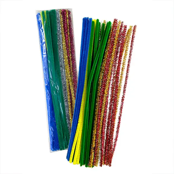 48 Pcs 12"L Mix Glitter Chenille Stems Pipe Cleaners 6mm