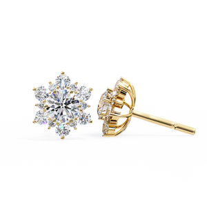 18K <b>Gold</b> Unique <b>Earring</b> with Lab-Grown Diamond Premium Diamond <b>Earrings</b> - Product Image 5