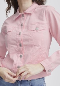 Venta caliente última chaqueta de mezclilla de mujer glaseado Rosa bolsillos en el pecho Botón de sujeción diseñado para mujeres para todas las estaciones comodidad - Product Image 5