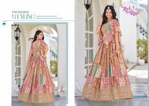 Último diseñador estilo tradicional semi-cosido Lehenga Choli poliéster fiesta Reversible estirable Zari bordado trabajo - Product Image 4