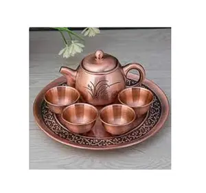 Gravado Design Catering Servindo Uso Tea Set Hotel Restaurante Aço Inoxidável Metal Tea Pot Set Feito na Índia