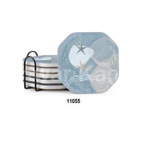 Juego de cobre puro 100% de calidad superior de 4 posavasos de cobre redondo martillado - Product Image 4