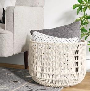 Panier de rangement en macramé de qualité supérieure avec poignées pour un transport facile et une solution de rangement élégante pour toutes les pièces - Product Image 5
