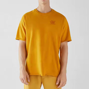เสื้อยืดแขนสั้นพิมพ์ลายโลโก้ตามสั่ง ผ้าฝ้าย 100% ทรงหลวม ระบายอากาศได้ดี แห้งเร็ว สไตล์ลำลองสำหรับผู้ชาย - Product Image 1