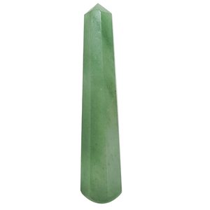 Varita de punto de cristal curativo Natural de obelisco de Aventurina verde claro y piedra preciosa de ágata de rejilla Reiki mascota torre de curación de cristal - Product Image 3