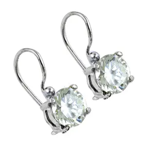 Boucles d'oreilles en cristal avec fermoir à levier en zircone cubique argenté pour femmes, cadeau - Product Image 2
