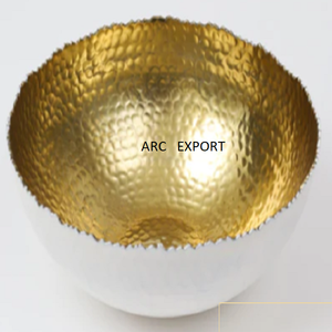 Bols de service de nourriture de forme personnalisée unique antique avec bordure en or Bols de décoration pour la maison et la cuisine à vendre - Product Image 5