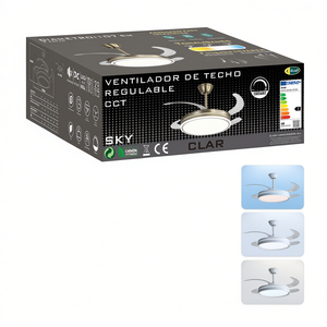 Ventilador de Techo LED con CCT Ajustable de 107 cm con Detalles en Cuero - Product Image 2